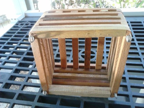 Wood Slat Vanda Orchid Basket. Cedar. 6 Inch with 20 inch hanger.