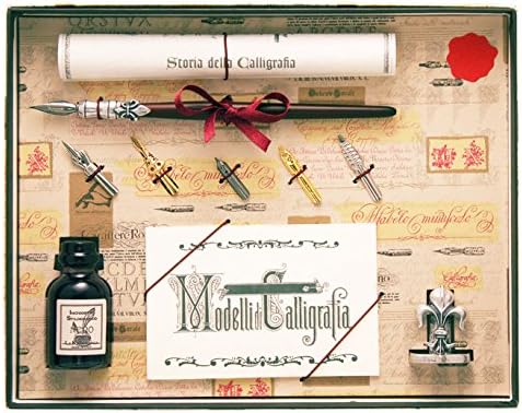 Coles Calligraphy Wood Pen with 5 Nibs, Ink and Holder Set