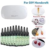 10 Pieces 30ML Crystal Epoxy Resin UV Curable Clear Glue + UV Led Lamp For DIY Home Professional Handcraft Jewelry Earrings Necklace Bracelet Nail Art Accessories