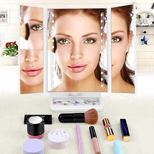 image for AOFU Light cosmetic mirror, portable travel toilet glass, 24 LED and a