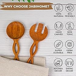 Wooden Salad Serving Utensils Set, Small Salad