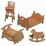 3-D Wooden Puzzle - Dollhouse Bedroom Furniture Set -Affordable Gift for your Little One! Item #DCHI-WPZ-P010
