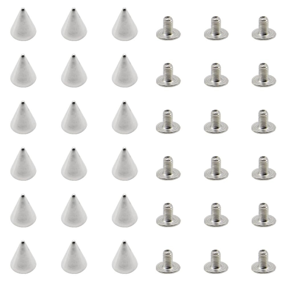Hocansen 100 Set Spikes Studs for Clothing 7x10mm Punk Rivets Metal Spikes and Studs Cool Double Cap Rivet for DIY Clothes,Leather (7x10mm/PK)
