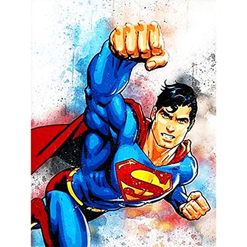 Better Selection Superhero Kryptonian Diamond Art Kit for Adults, 5D Full Drill DIY Arts & Crafts Bling Artwork Decor Gift Set with Crystal Rhinestone Gems 11.81x15.75 inch