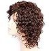 Goldfinch Short Curly Brown Wig with Bangs Curly Human Hair Wigs for Women 150% Density + Free Wig Cap (8 inches)