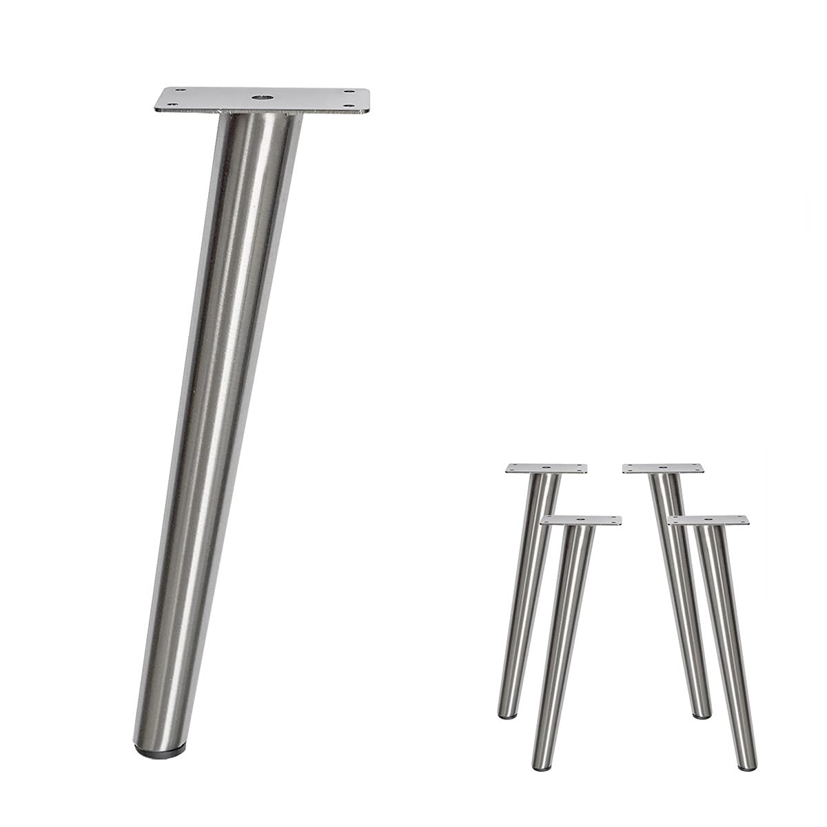 Photo 1 of AKB Hardware Slant Furniture Metal Legs - Set of 4 New (Brushed Nickel 16" H)