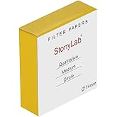 StonyLab Qualitative Filter Paper Circles, 74mm Diameter Cellulose Filter Paper with 20 Micron Particle Retention Medium Filtration Speed, Pack of 100