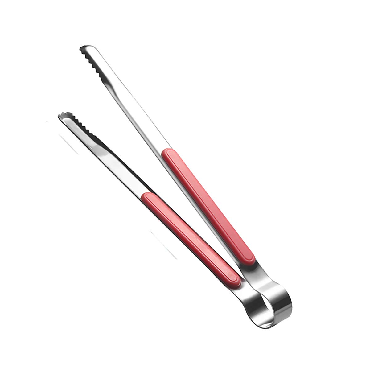 Stainless Steel Kitchen Tongs Cooking Utensils Barbecue Baking Ice Salad Serving Tongs with Non-Slip Easy Grip Handle (Pink)