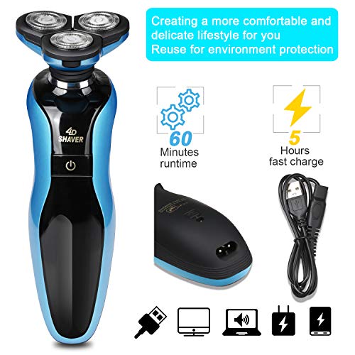 DAMONING Electric Shaver, 4D Rechargeable IPX7 Waterproof 4 in 1 Men's