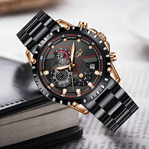 LIGE-Relojes-Hombres-Acero-Inoxidable-Impermeable-30M-Deportes-Reloj-Cuarzo-Analogico-Moda-Fecha-Negocios-Clasico-Negro-Hombres-Relojes