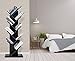 SUPERJARE 9-Shelf Tree Bookshelf | Thickened Compact Book Rack Bookcase | Display Storage Furniture for CDs, Movies & Books | Holds Up to 10 Books Per Shelf | Black