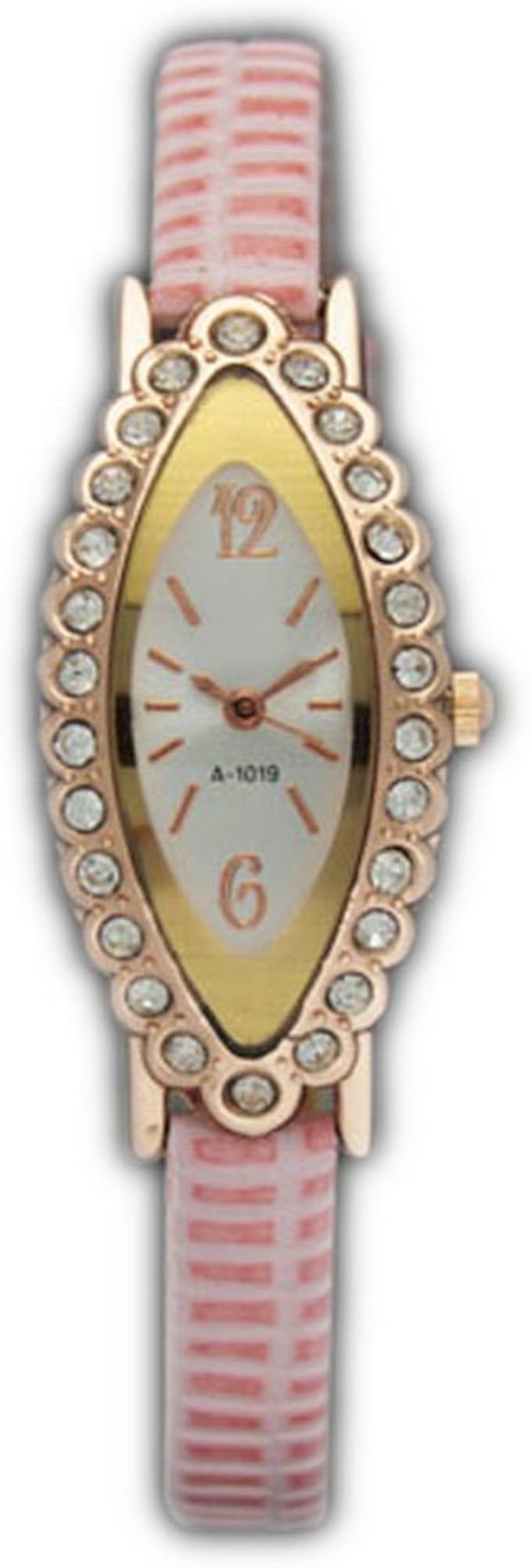 WLM Pink Ladies Women Special Oval Shape Watch Case Quartz