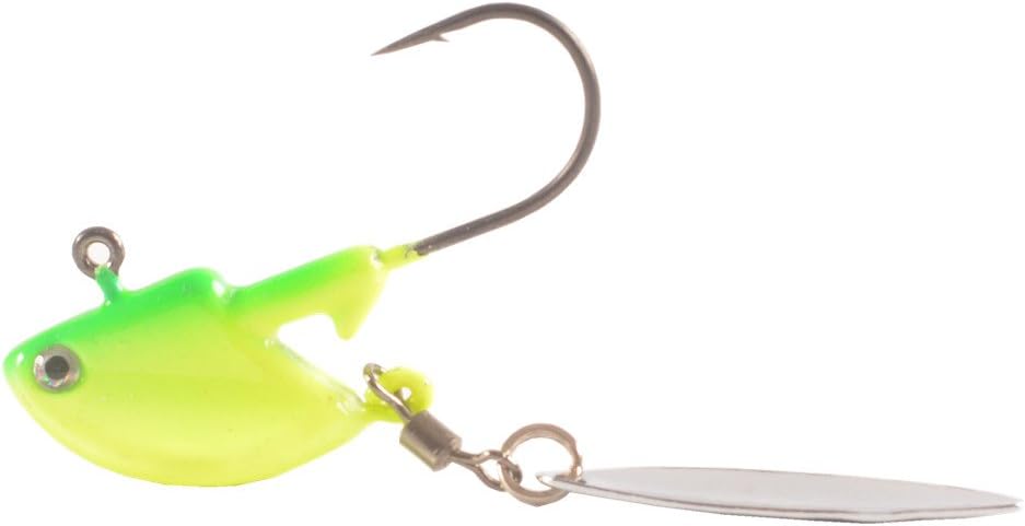 Hanxing Joint Green/Chartreuse 1/2oz Willow Bladed Spin Jig Heads Original Jig Head