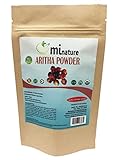 mi nature USDA CERTIFIED Organic Aritha Powder/Soap nut Powder(SAPINDUS MUKOROSSI) FOR SILKY HAIRS / 100% Pure, Natural and Organic - (114g) / 4 ounces) - OXO/BIODEGRADABLE Resealable Zip Lock Pouch