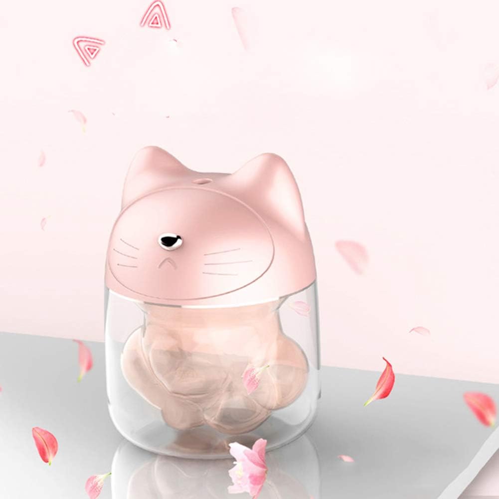 HLSUSAN 150 ML Mini Cute Cool Mist Humidifier Cat Claw Cup USB Aromatherapy Essential Oil Diffuser Air Purifier with 7 Color Led Light Quiet Operation for Bedroom Office Car