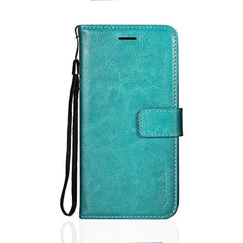 Samsung Galaxy S9 Plus Case, HLCT PU Leather Case, with Soft TPU Protective Bumper, Built-in Kickstand, Cash and Card Pockets (Teal)