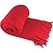 Home Soft Things Red Throw Blanket Knitted Tweed Throw 50'' x 60'', Chili Pepper, Super Soft Cozy Warm Comfortable Breathable Throw for Living Room Chair Couch Bed Sofa Bedroom Home Décor