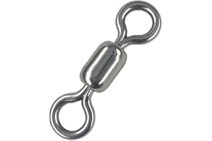 QHDJIANHUI 100 pcs Fishing Swivels, 100% 304 Stainless Steel Barrel Swivel Corrosion Resistance Power Crane Swivels Saltwater and Freshwater Fishing Line Lure Leader Connector