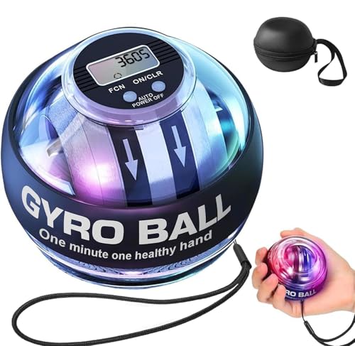 Photo 1 of ***DAMAGED - SEE NOTES/PICTURES*** JWKPA Torque Ball Hand Exerciser,Gyro Ball Hand Wrist Exerciser with Counter,Compact and Portable, Auto-Start Colorful Lighting,Designed for Fitness Enthusiasts and Office Workerss(Black)