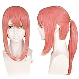 Anogol Hair+Cap Pink Long Straight Wig Long Cosplay Wig Synthetic Wig for Girls Pink Long Wigs With Ponytails for Cosplay Costume Party Halloween