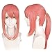 Anogol Hair Cap+ Anime Cosplay Wig Long Ponytail Pink Wigs for Costume Party