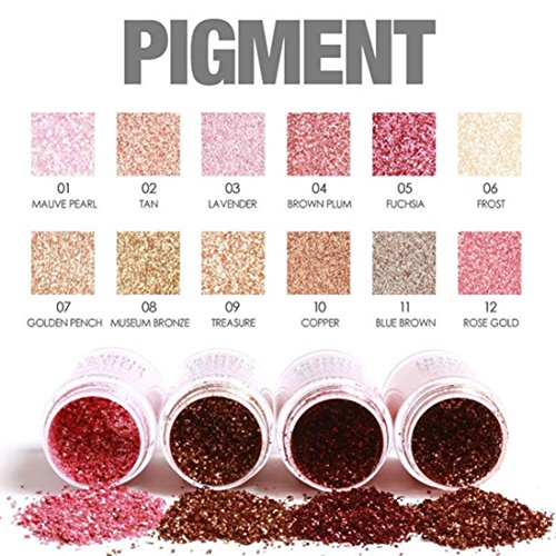 Vanvler 12 Colors Pearl Eyeshadow Glitter Metallic Eyeshadow Palette Makeup Powder (#12)