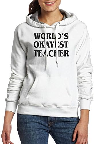 Kawerfgd World's Okayest Teacher Men's Funny Long Sleeve Hoodies XXL White