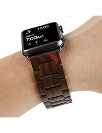 2017 nueva Apple Watch correa, aiyiben naturaleza madera bucle correa de reloj de pulsera correa de repuesto para Apple i reloj, 42 mm Marrón