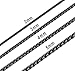 Bowisheet 2-7MM Black Square Rolo Chain Stainless Steel Round Box Necklace Men Women Jewelry