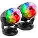 [2-Pack] Portable Sound Activated Party Lights for Outdoor and Indoor, Battery Powered/USB Plug in, Dj Lighting, RBG Disco Ball, Strobe Lamp Stage Par Light for Car Room Dance Parties Birthday DJ Club