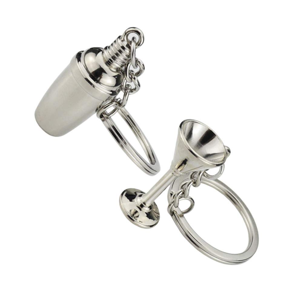 Toddmomy 2pcs Creative Goblet Shape Keychains Keyring Hoop for Drink Shaker Fashion Key Tags for Wine Lover Friend