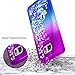 NageBee Case for Samsung Galaxy S6 Edge Plus w/[Full Coverage Screen Protector], Glitter Liquid Quicksand Waterfall Flowing Sparkle Bling Girls Cute Case -Purple/Blue