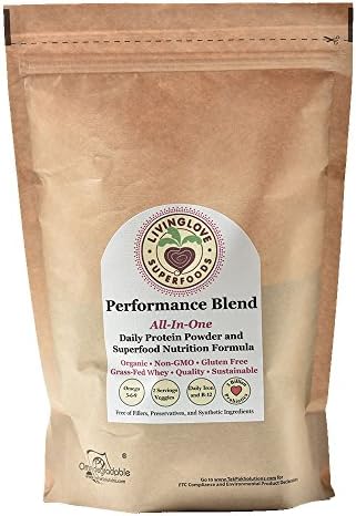 LivingLove Superfoods Performance Blend Organic Nutritional Protein Powder Mix, Whey Protein (30 servings)
