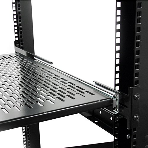 StarTech.com 2U Sliding Server Rack Mount Shelf - Adjustable Mounting Depth - Vented - 50lb - Heavy Duty Universal 19" Rack Shelf for Equipment Rack (UNISLDSHF19) - Thumbnail 2