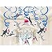BLUE PANDA Happy Birthday Decorations – Shark Party Decorations, Includes 1 Birthday Banner, 15-Count Swirl Decorations, 21-Count Photo Booth Props, 3-in-1 Pack Happy Birthday Party Supplies
