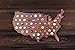 USA Beer Cap Map with Dark Stain - Craft Beer Cap Holder
