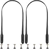 CALFOVERA 2PCS 28.35 Inch Long PU Leather Purse Handles Black Sew On Handbag Wraps Mount Straps Leather Shoulder Underarm Bag Replacement Belt with Rivets for Women DIY Crafts Crochet Bag Wallet