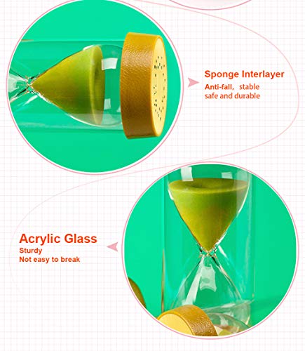 SONGVEN Cute Kiwi Fruit 5 Mins Safety Sand Timers for Kids Colorful Plastic Hourglass Sand Timers for Classroom Cooking Baking Kitchen Toothbrush Timer Teacher Therapist Office Desk(5 mins kiwi berry) - Thumbnail 5