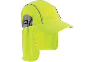 Ergodyne Chill Its 6650 Baseball Cap, Hat with Neck Shade, Sweat Wicking, High Visibility ,UPF 50+ protection, Lime