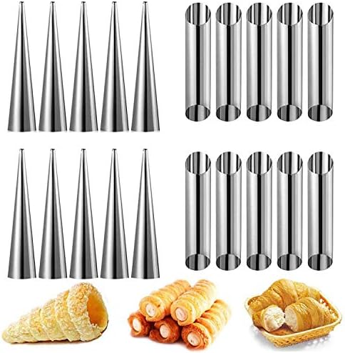 絞り口金 花型 ケーキ 製菓用品 10個クリームホーン金型ステンレススチール 円筒型 コルネ型 空焼き用品 ステンレススチール原色 10個ステンレス製麺クリーム角型クロワッサンモールドテーパーチューブテーパ麺ベーキングデンマーク大ロール