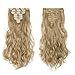 S-noilite® 24 Inches Long Curly Full Head Clip in Synthetic Hair Extensions 8pcs 170g (24#-Ash Blonde)