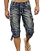 Idopy Men`s Cargo Denim Biker Jeans Shorts with Zippers