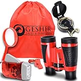 Outdoor Exploration Kit: Children’s Toy Binoculars, Flashlight, Compass, Magnifying Glass, Whistle, and Backpack, 6-Piece Educational Kid’s Set Beautiful outdoor toys gift for boys and girls fo