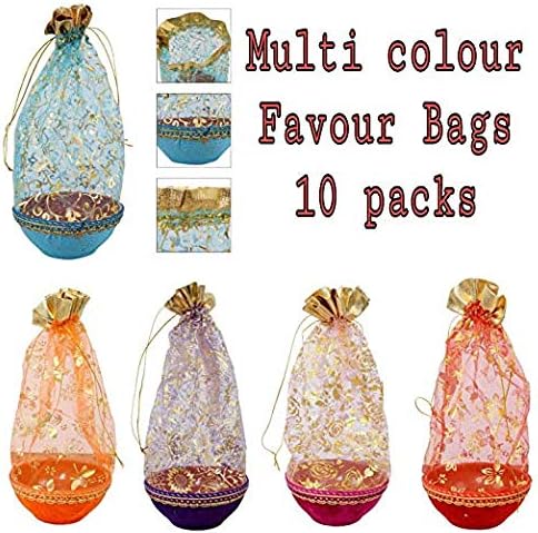 Party favor bag Drawstring poches Coin Purse Gift Bag Treat bag cloth bag wedding pouch baby shower bags jewellery bag indian potli bag chocolate bag Organza bag.(8"3.5") AHGB008