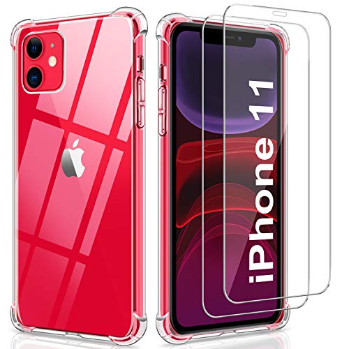 YNMEacc Cover Compatibile con iPhone 11, Custodia e 2 Pellicola Protettiva in Vetro Temperato, Bumper TPU Custodia…