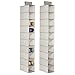 mDesign Set of 2 Hanging Shoe Rack - Wardrobe Storage Solutions - Hanging Shoe Storage with 10 Compartments - Taupe/Natural