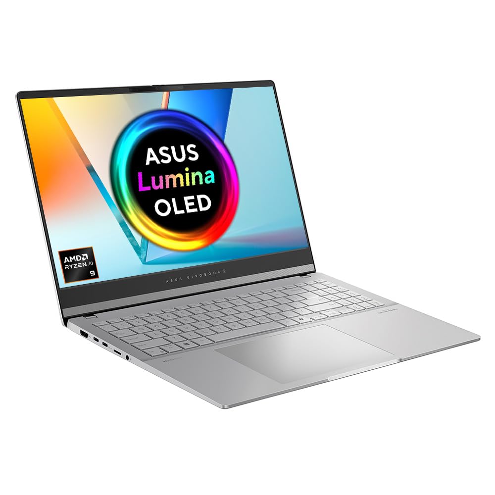 ASUS Vivobook S 15 OLED M5506WA Laptop | 15.6" 3K (2880X1620) 120Hz OLED Screen | AMD Ryzen AI 9 365 | 32GB RAM | 1TB PCIe SSD | Backlit Keyboard | Windows 11