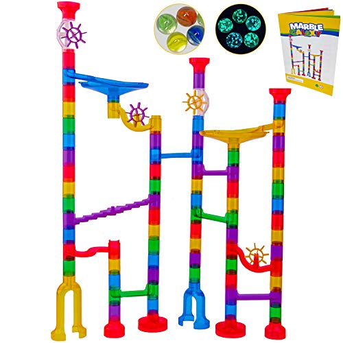 90 Plastic Pieces + 110 Marbles EOYIZW Marble Run for Kids Premium Set