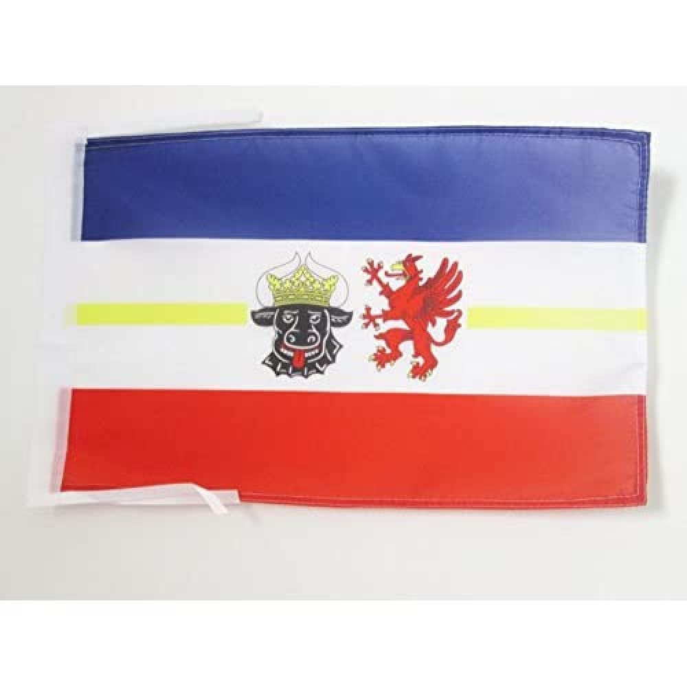 AZ FLAG - Mecklenburg Flag - 18'' x 12'' - 100% Polyester Germany - German region of Mecklenburg Small Banner with Two Cords - Fade Resistant - Vivid Colors - 18x12 in - 45x30 Cm — image 1