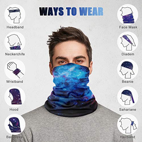 n a Seamless Face Cover Bandana Neck Gaiter Scarf Face Protection Magic Scarf Headwear for Outdoors, Festivals, Sports (Blue-14)